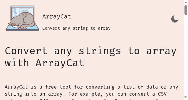 Screenshot of arraycat.com