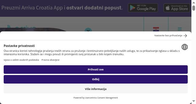 Screenshot of arriva.com.hr