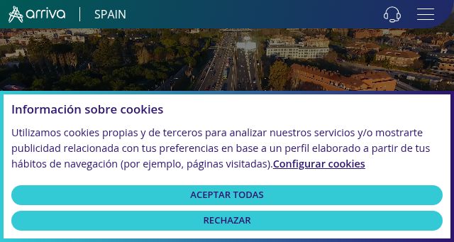 Screenshot of arriva.es