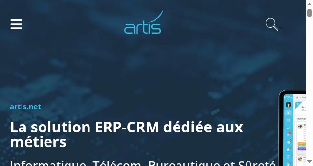 Screenshot of artis.fr
