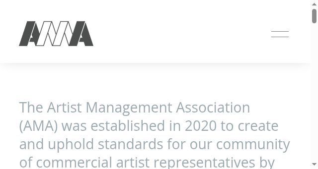 Screenshot of artistmanagementassociation.org