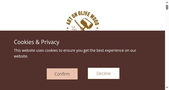 Screenshot of artonolivewood.com