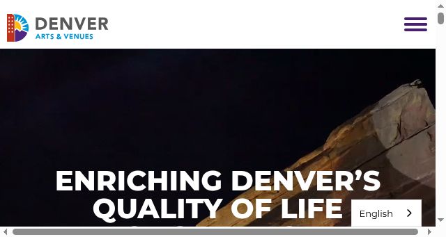 Screenshot of artsandvenuesdenver.com