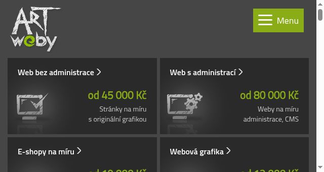 Screenshot of artweby.cz