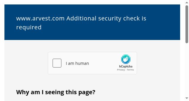 Screenshot of arvest.com