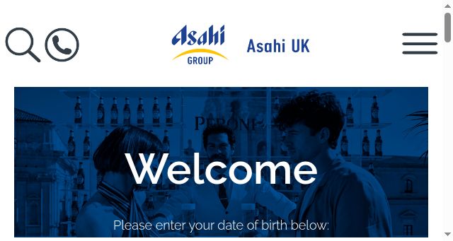 Screenshot of asahibeer.co.uk