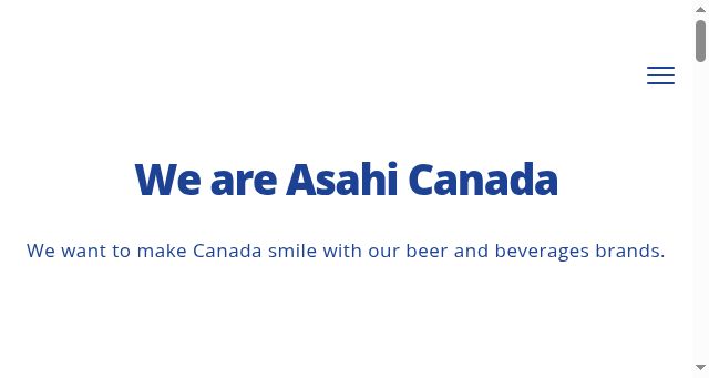 Screenshot of asahicanada.ca