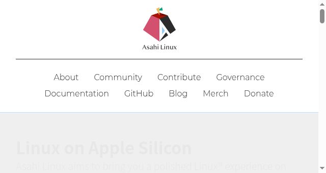Screenshot of asahilinux.org