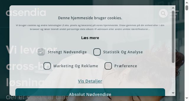 Screenshot of asendia.dk