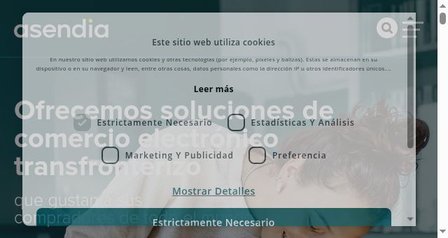 Screenshot of asendia.es