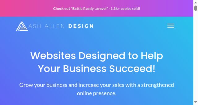 Screenshot of ashallendesign.co.uk