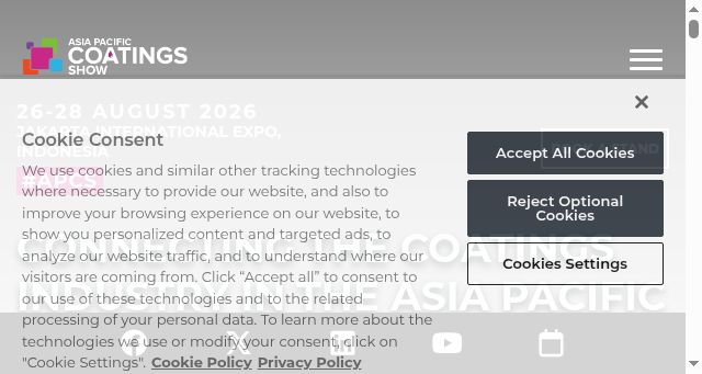 Screenshot of asiapacificcoatingsshow.com