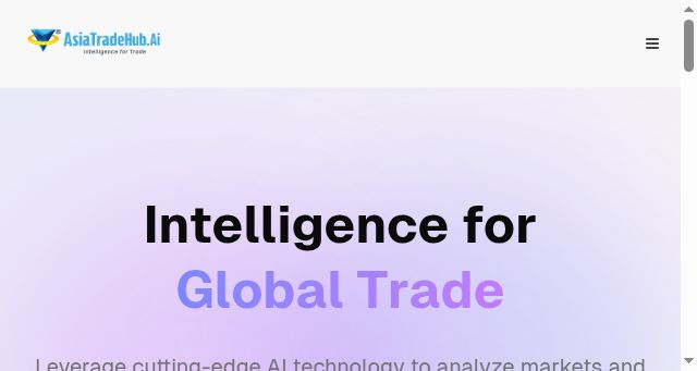 Screenshot of asiatradehub.ai