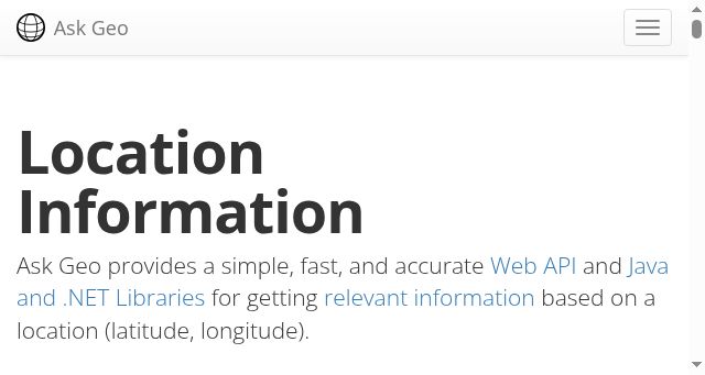 Screenshot of askgeo.com