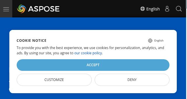 Screenshot of aspose.com