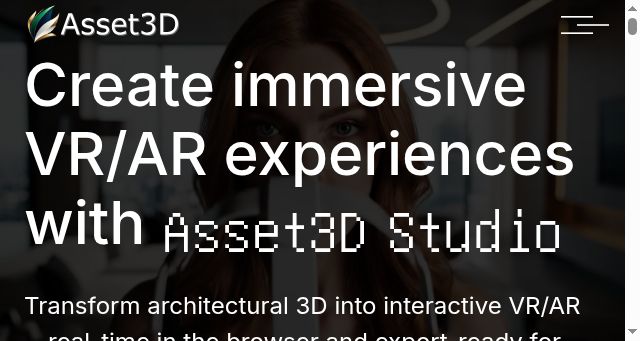 Screenshot of asset3d.io