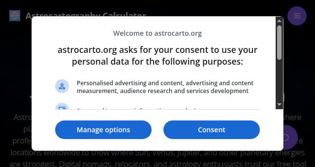 Screenshot of astrocarto.org