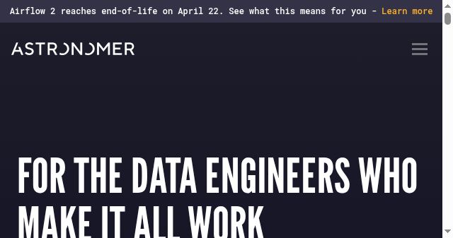 Screenshot of astronomer.io