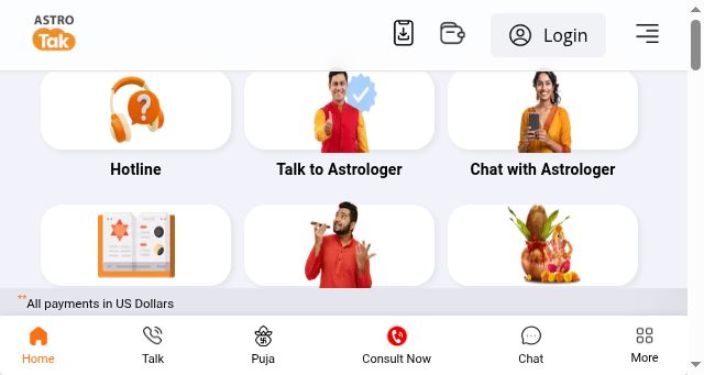Screenshot of astrotak.com