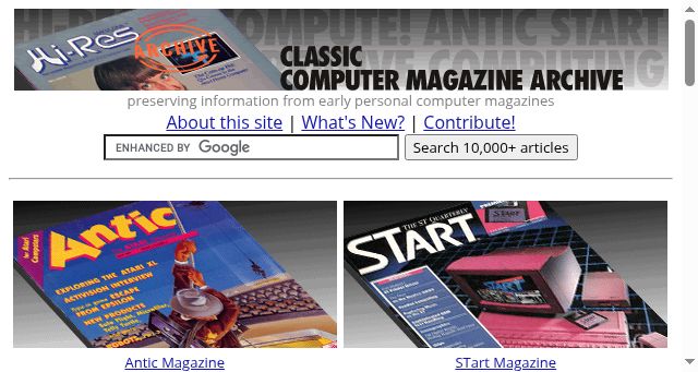 Screenshot of atarimagazines.com