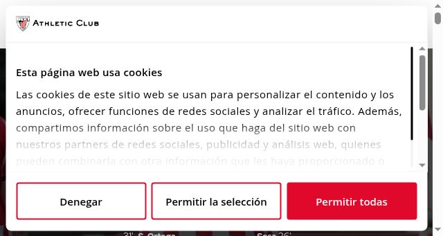 Screenshot of athletic-club.eus