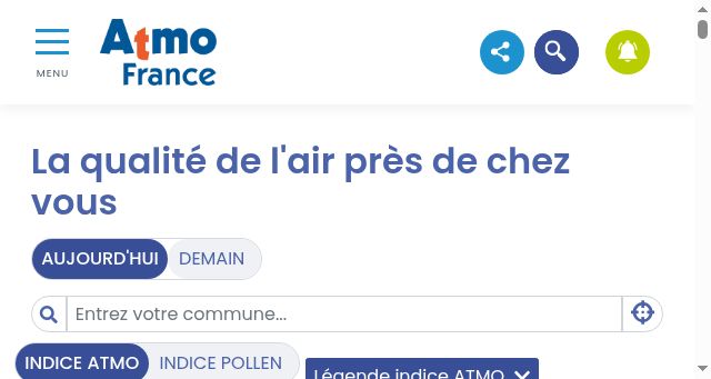Screenshot of atmo-france.org