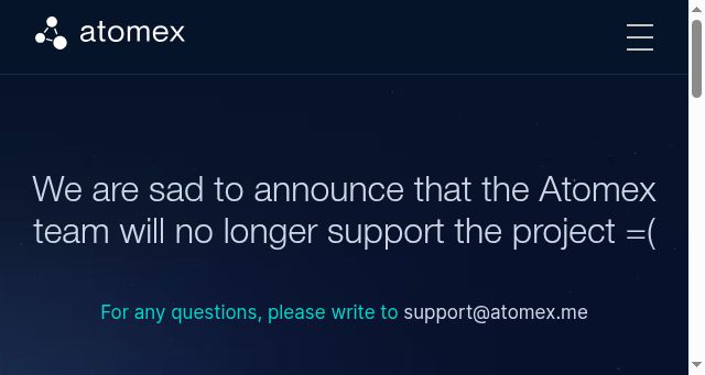 Screenshot of atomex.me