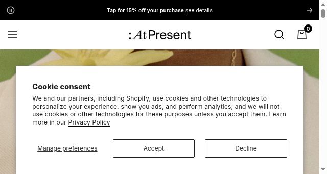 Screenshot of atpresent.com
