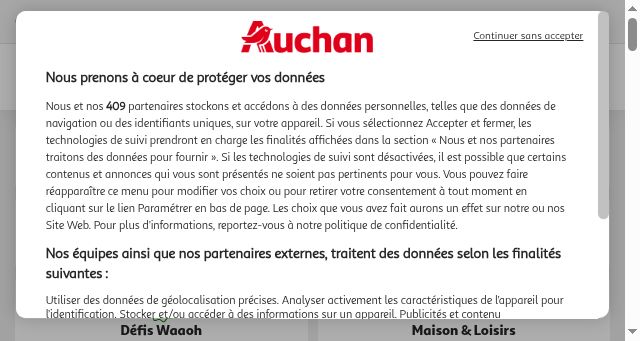 Screenshot of auchan.fr