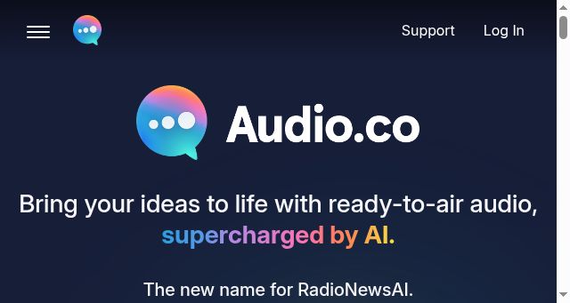 Screenshot of audio.co