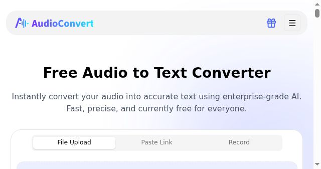 Screenshot of audioconvert.ai