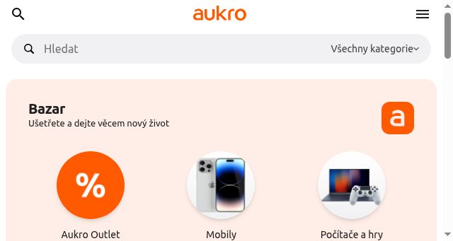 Screenshot of aukro.cz