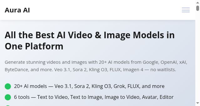 Screenshot of auraai.app