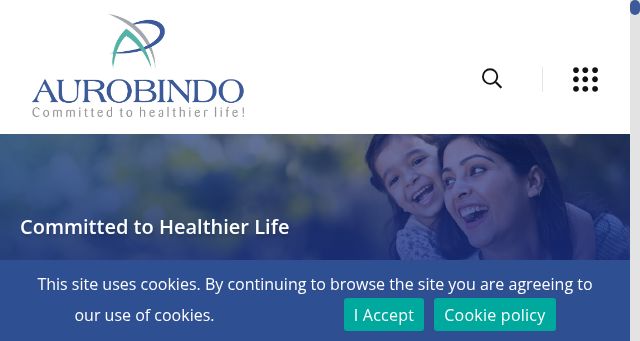 Screenshot of aurobindo.com