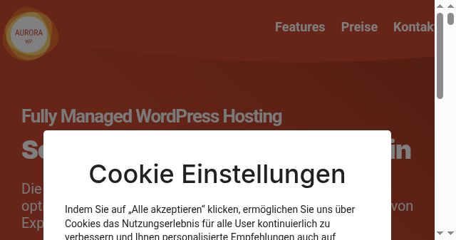 Screenshot of aurora-wp.at