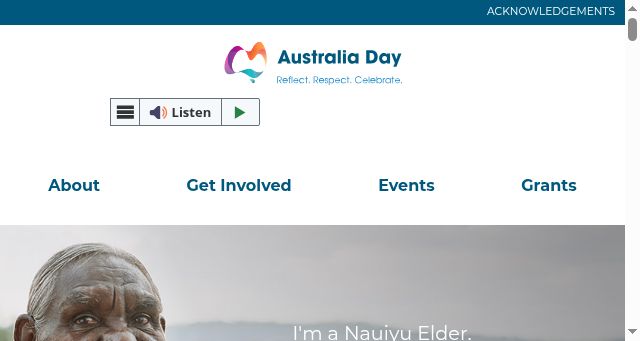 Screenshot of australiaday.org.au