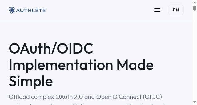 Screenshot of authlete.com