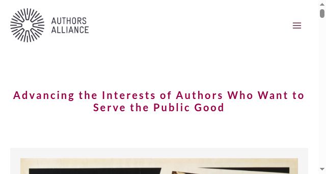 Screenshot of authorsalliance.org