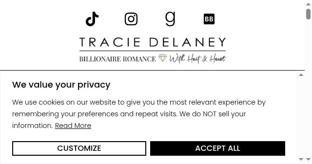 Screenshot of authortraciedelaney.com