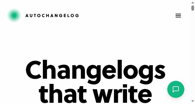 Screenshot of autochangelog.com
