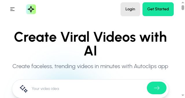 Screenshot of autoclips.app