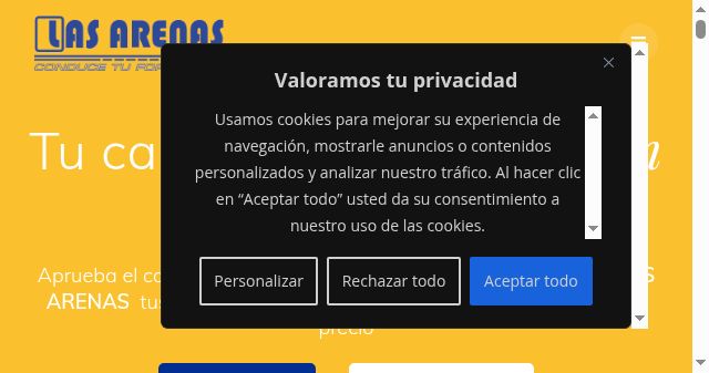 Screenshot of autoescuelalasarenas.com