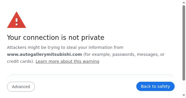 Screenshot of autogallerymitsubishi.com