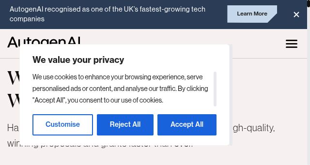 Screenshot of autogenai.com