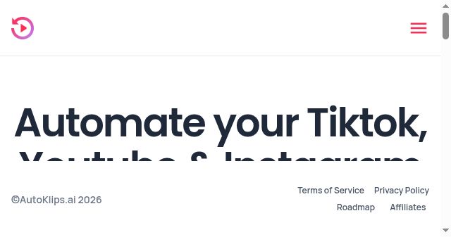 Screenshot of autoklips.ai
