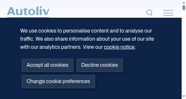 Screenshot of autoliv.com