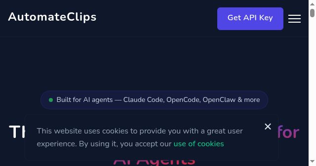 Screenshot of automateclips.com