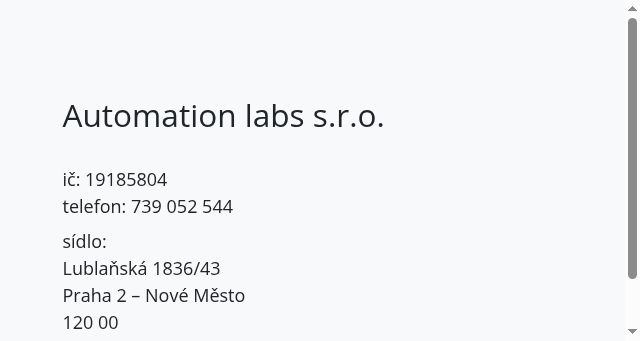 Screenshot of automationlabs.cz