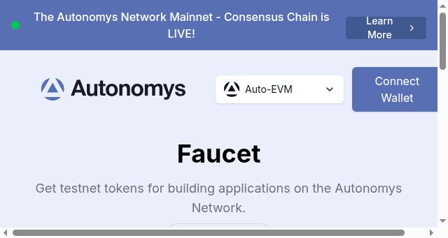 Screenshot of autonomysfaucet.xyz