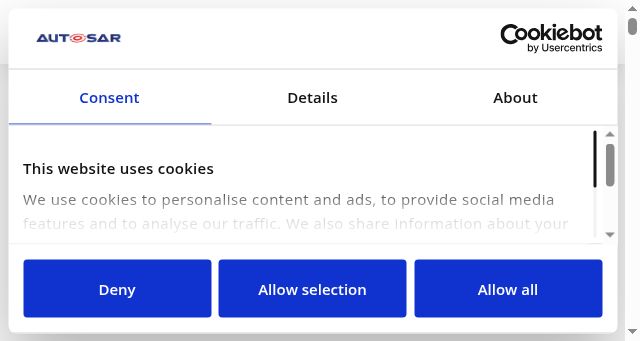 Screenshot of autosar.org